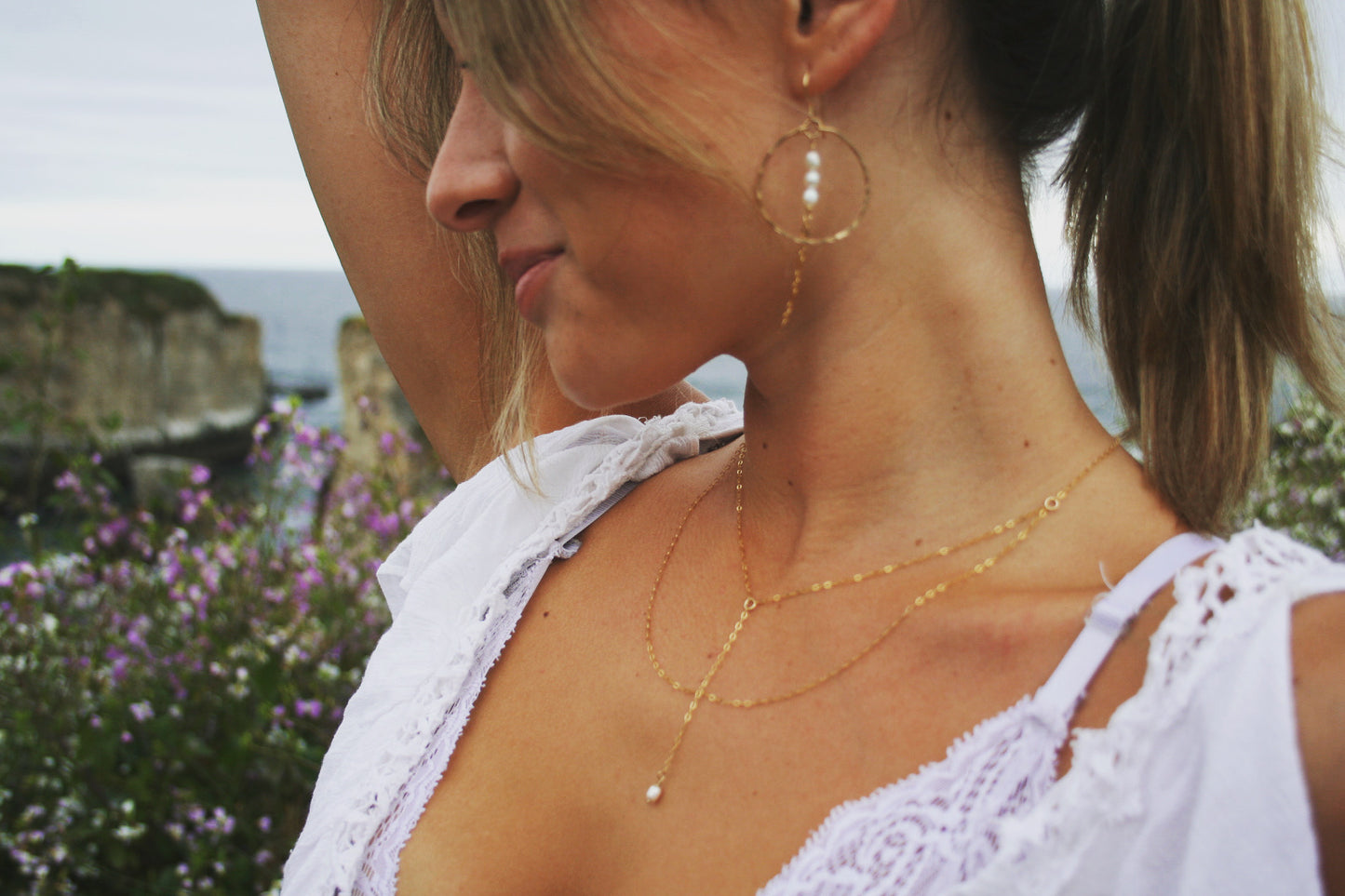 Keishi Layered Drop Necklace