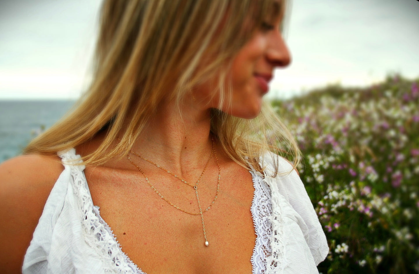 Keishi Layered Drop Necklace