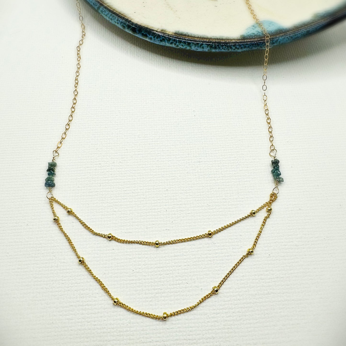 Blue Diamond Layered Necklace
