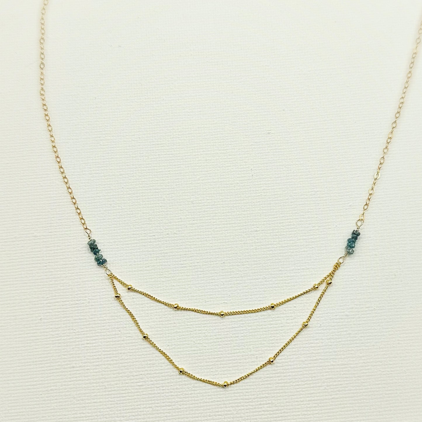 Blue Diamond Layered Necklace