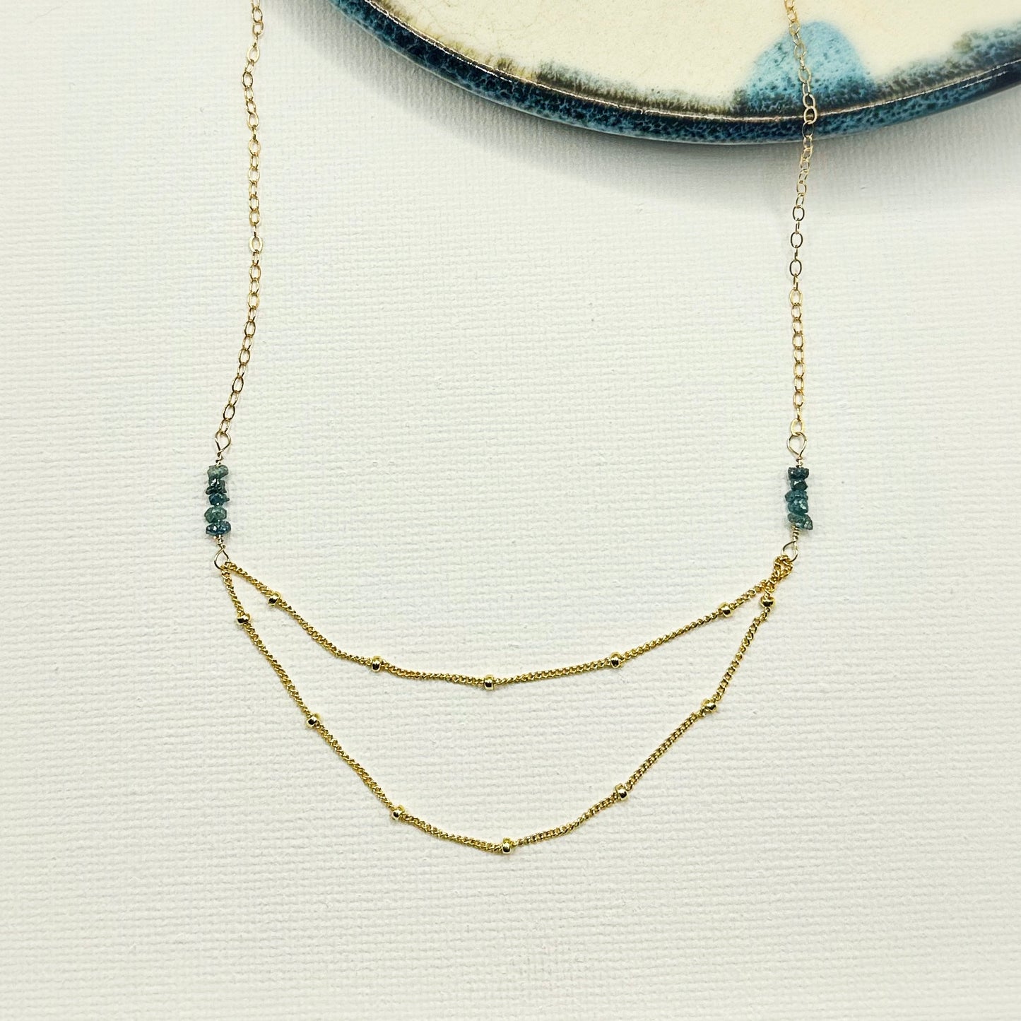 Blue Diamond Layered Necklace