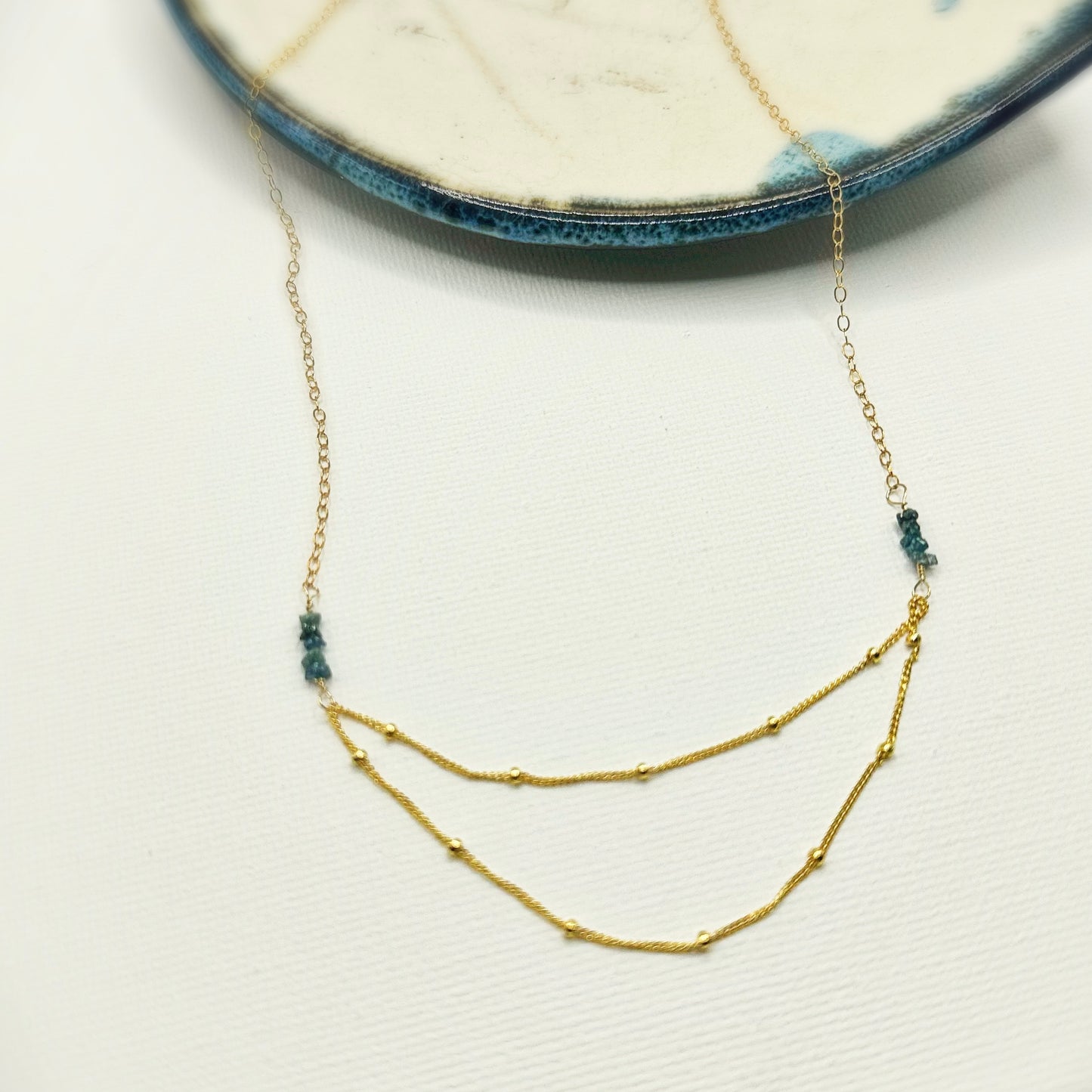 Blue Diamond Layered Necklace