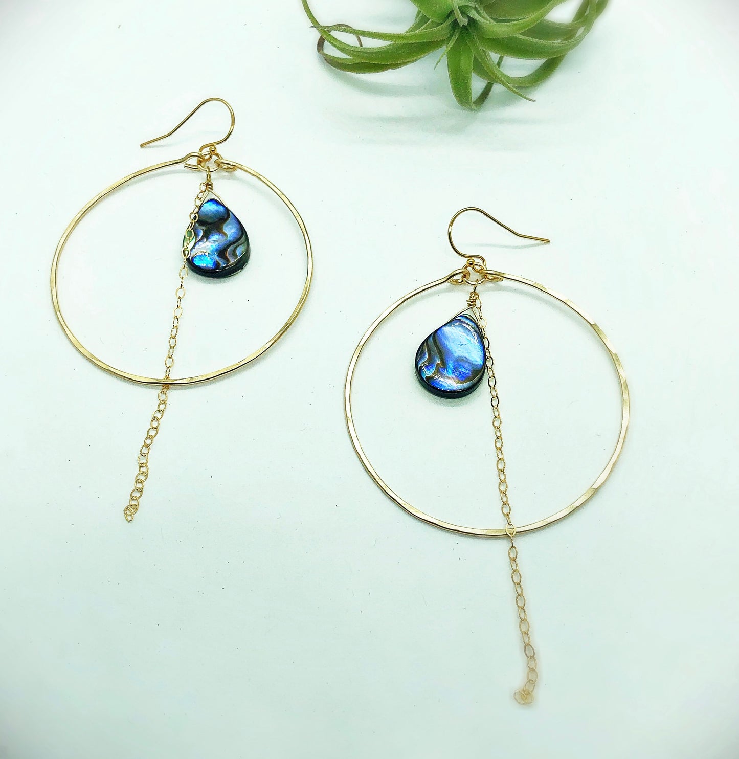 Beach Babe Chain Hoops - Blue Sky Feathers