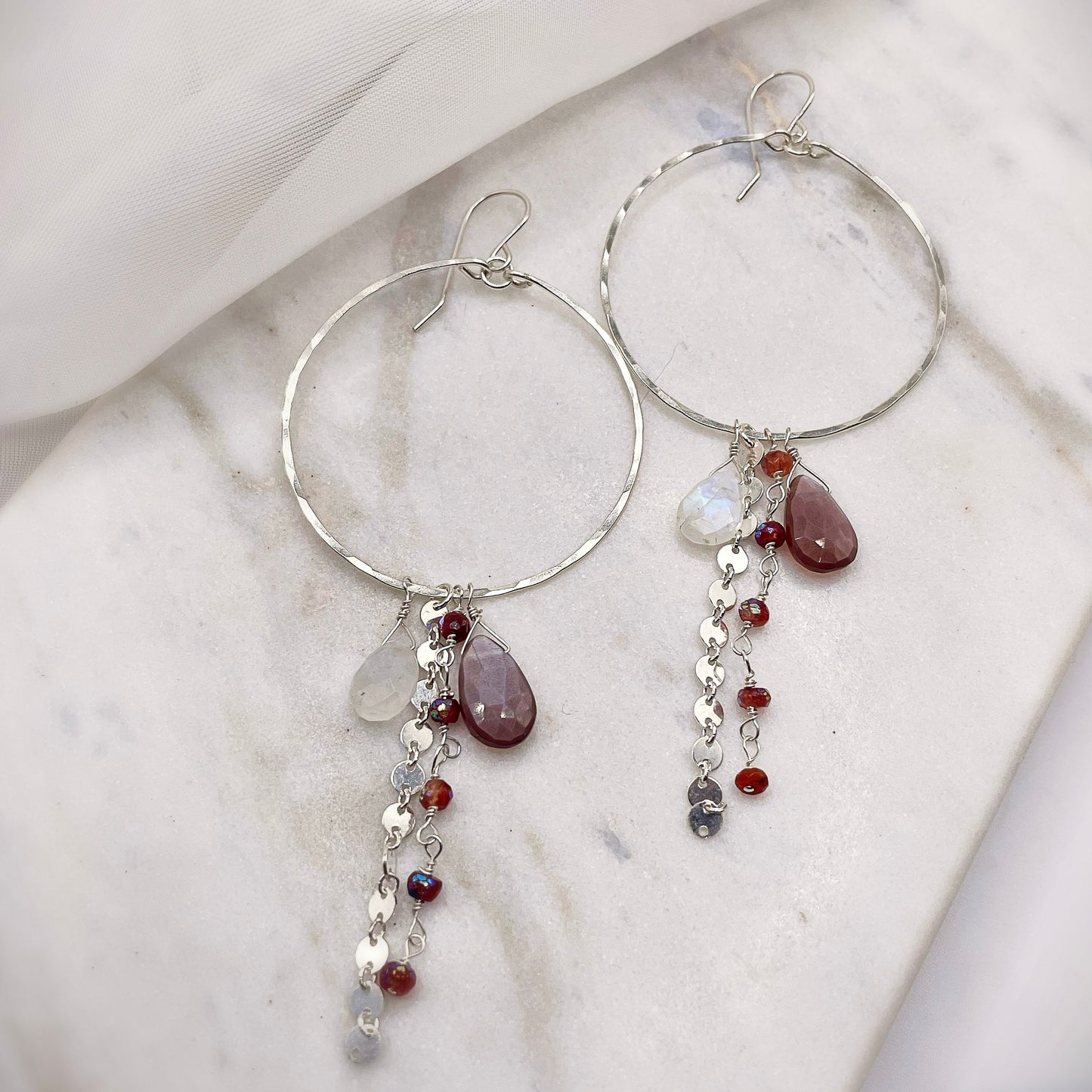 Magical Moonstone Hoops