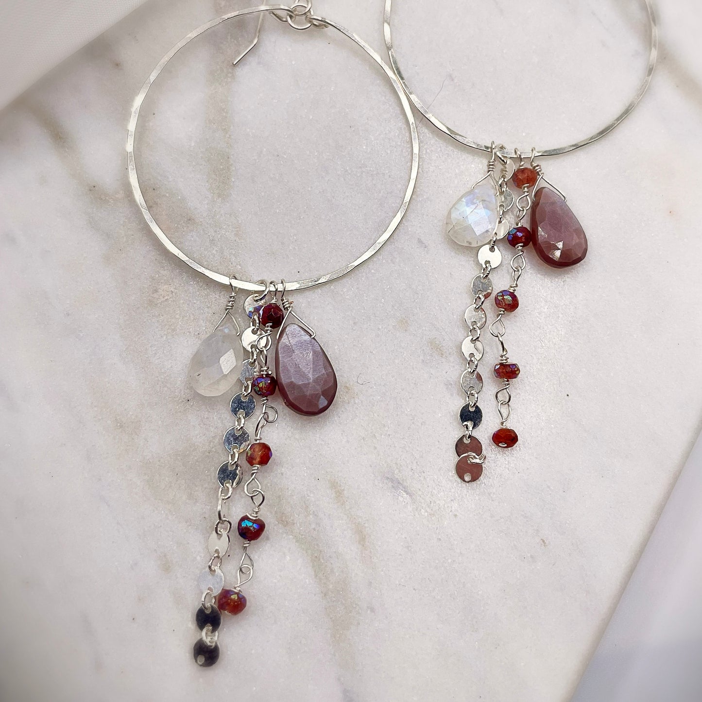 Magical Moonstone Hoops