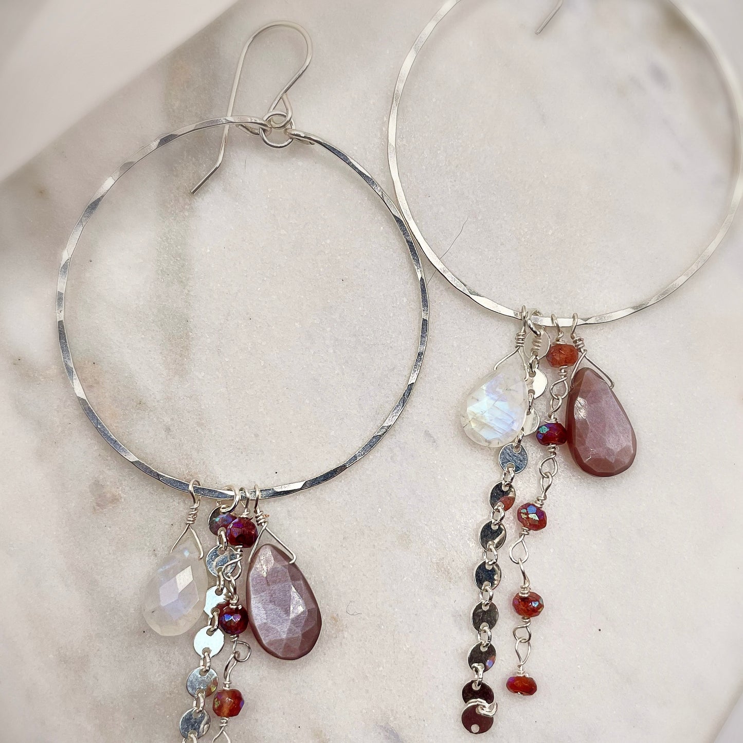 Magical Moonstone Hoops