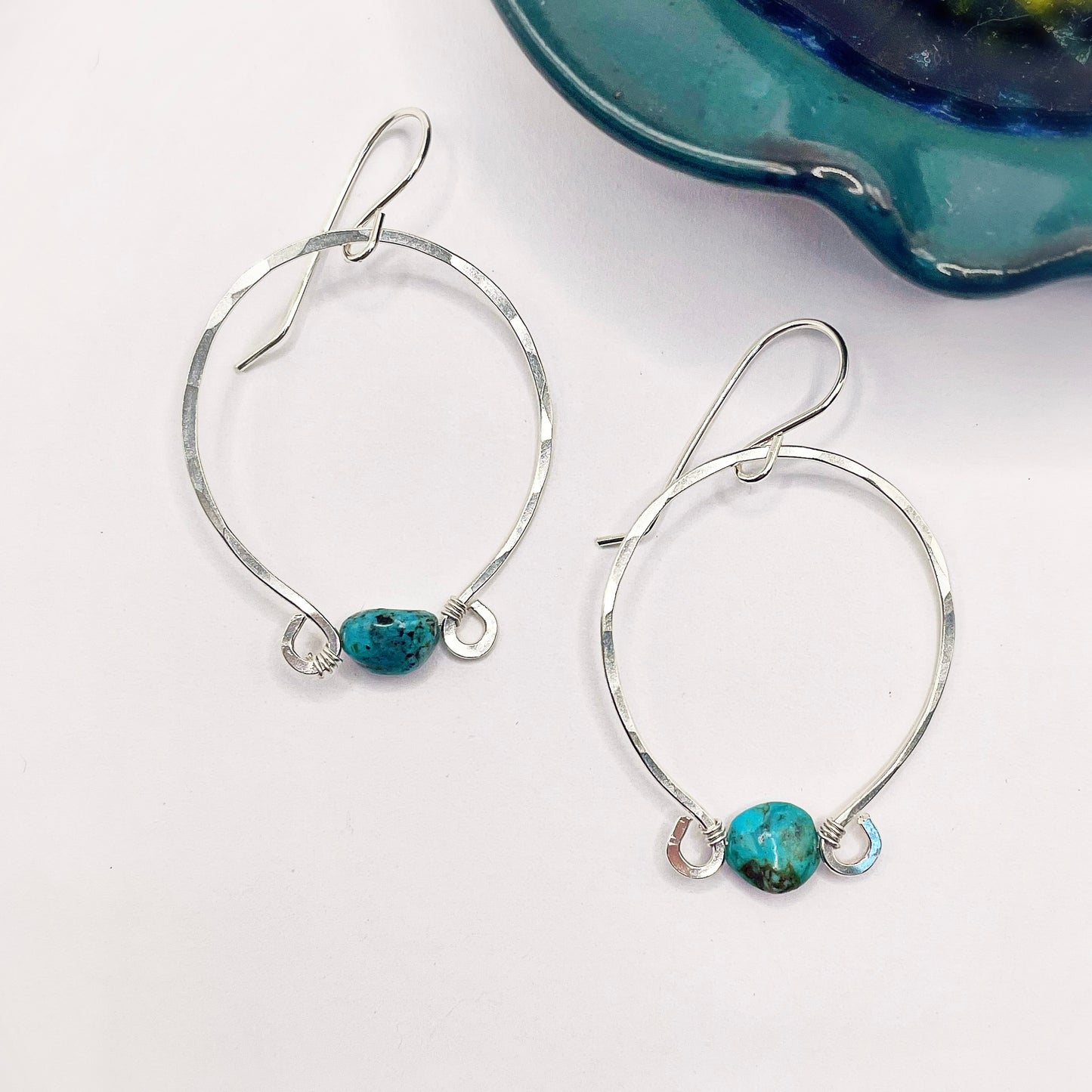 Turquoise Upside Down Hoops