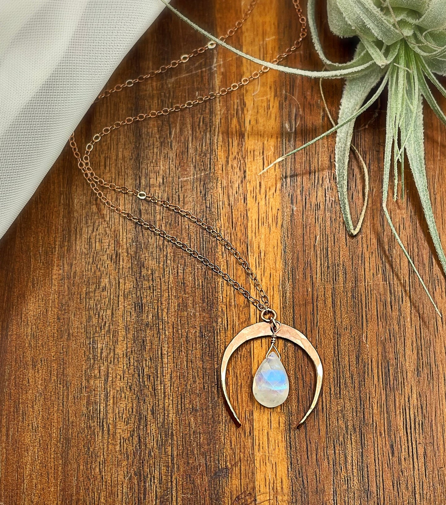 Rainbow Moonstone Luna Necklace