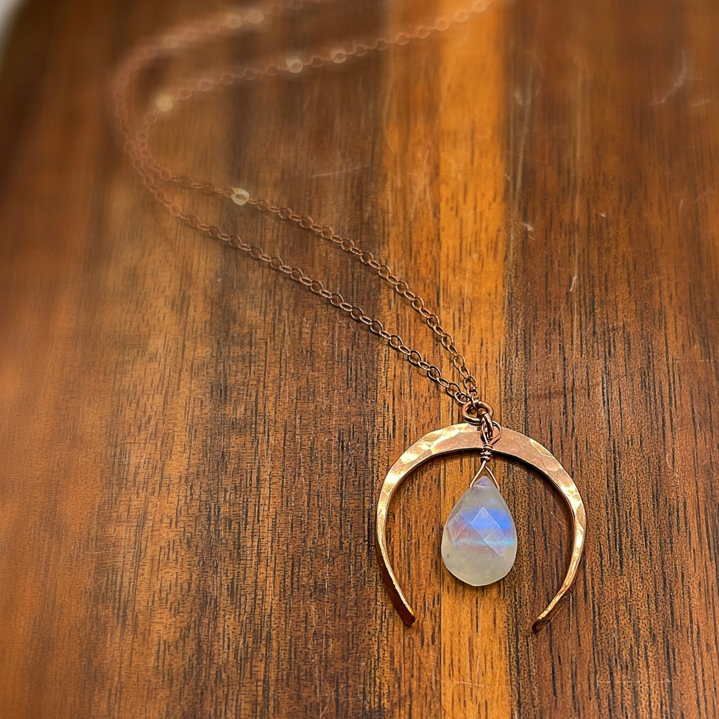 Rainbow Moonstone Luna Necklace