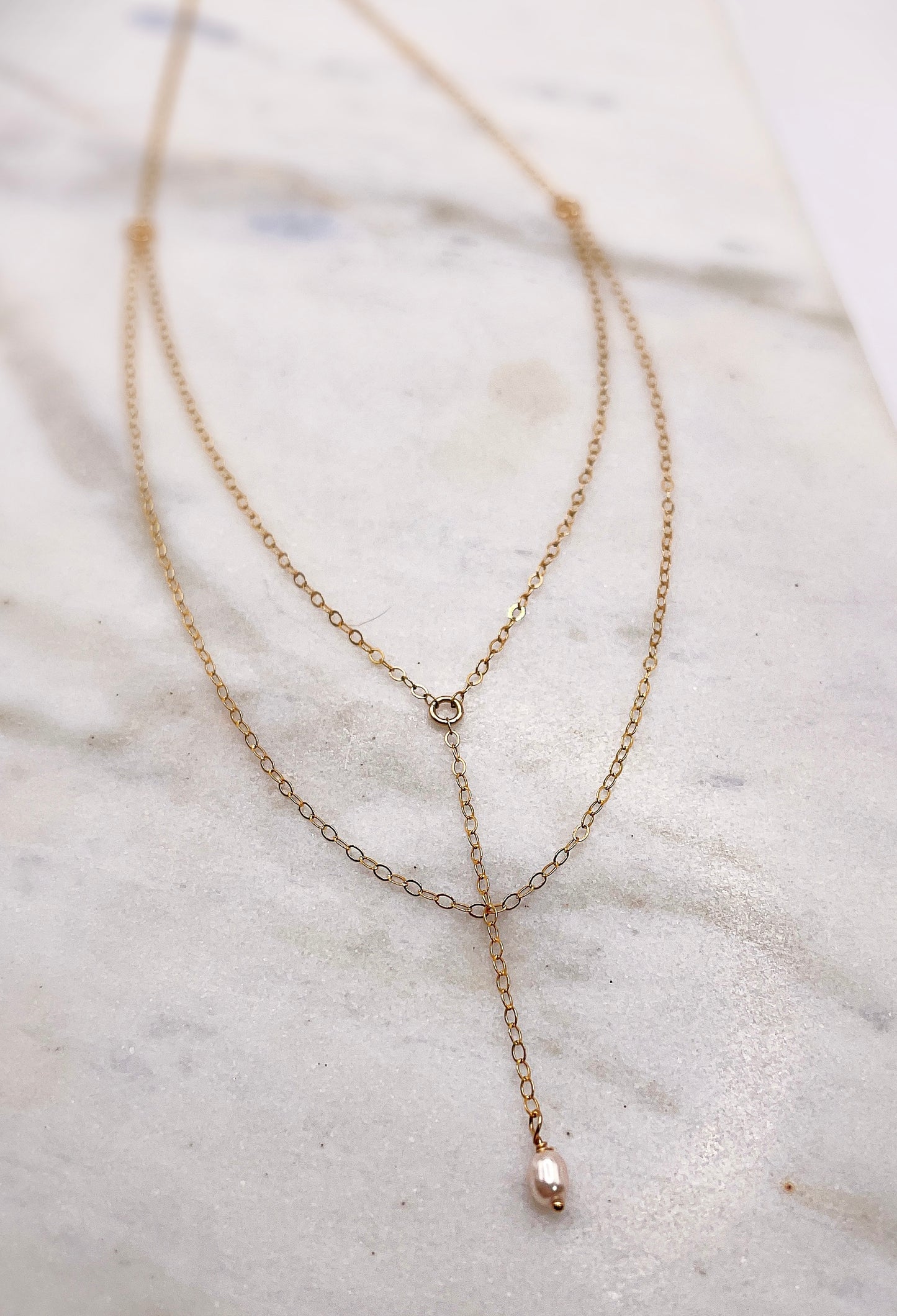 Keishi Layered Drop Necklace