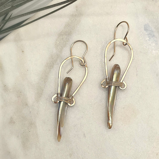 Mother of Pearl Spear Hoops