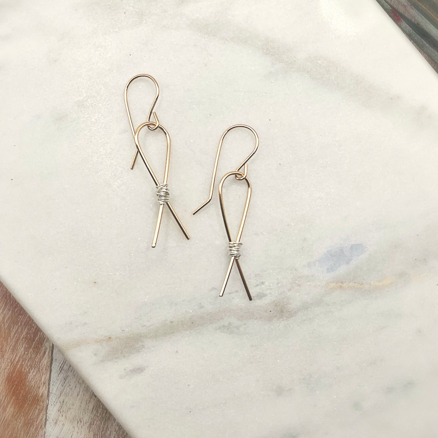 Ribbon Mixed Metal Hoops