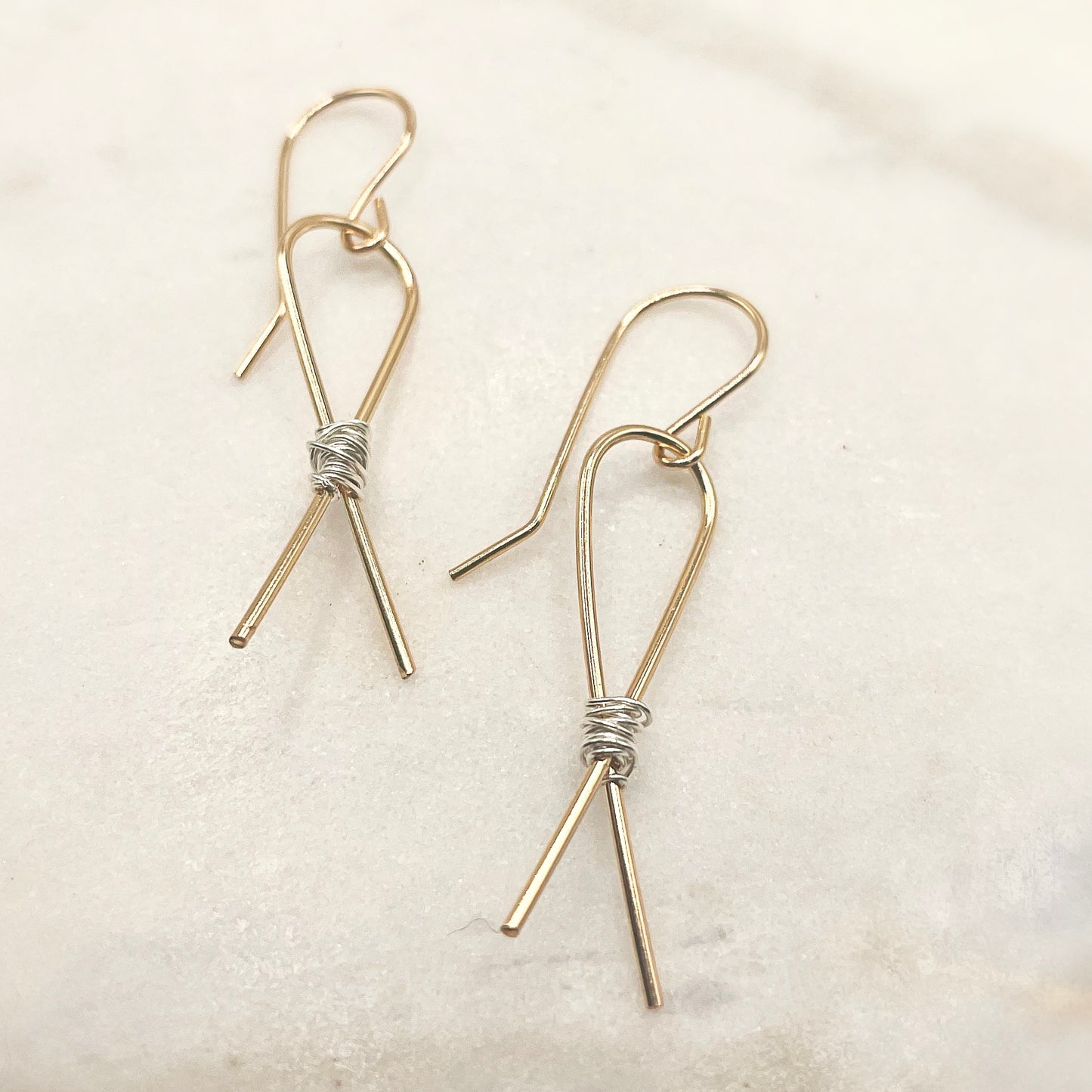 Ribbon Mixed Metal Hoops