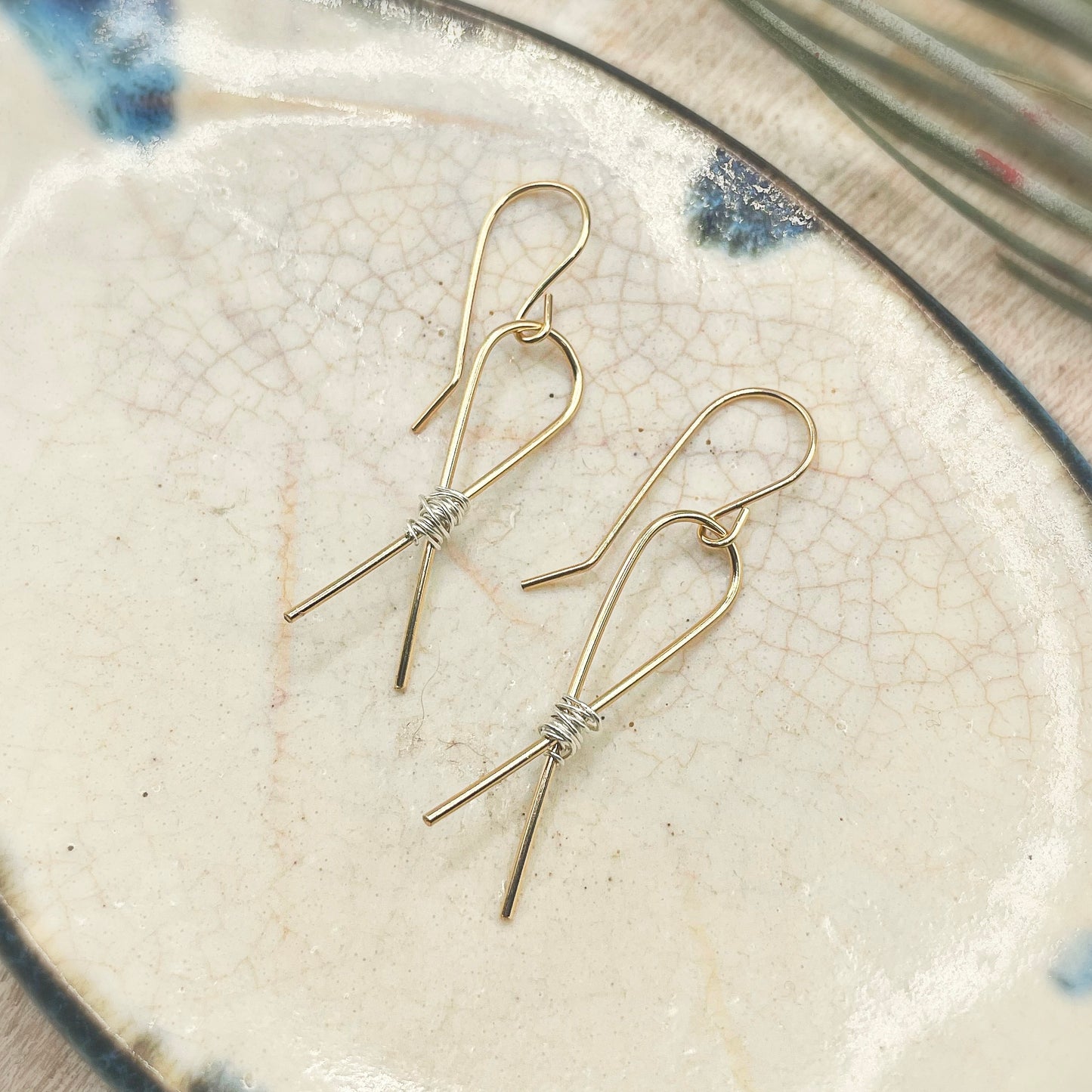 Ribbon Mixed Metal Hoops