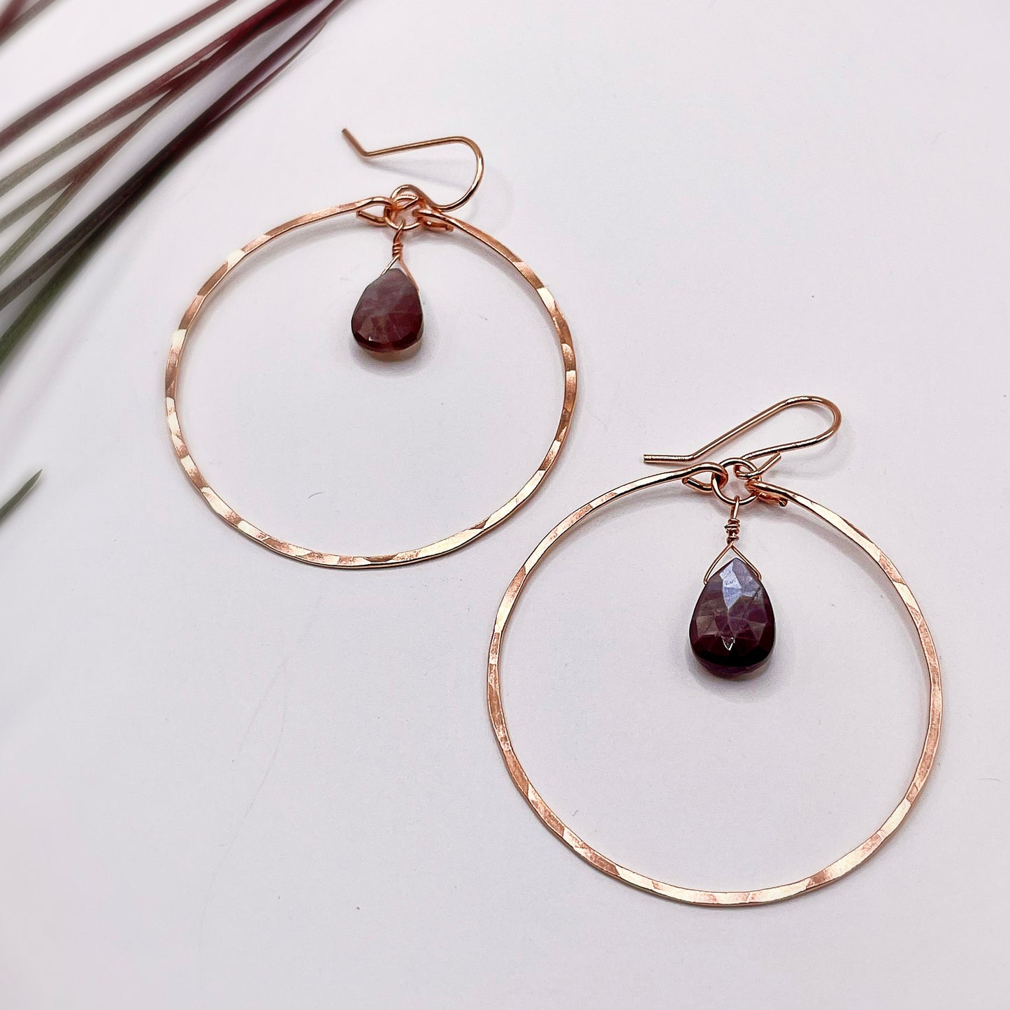 Chocolate Moonstone Hoops