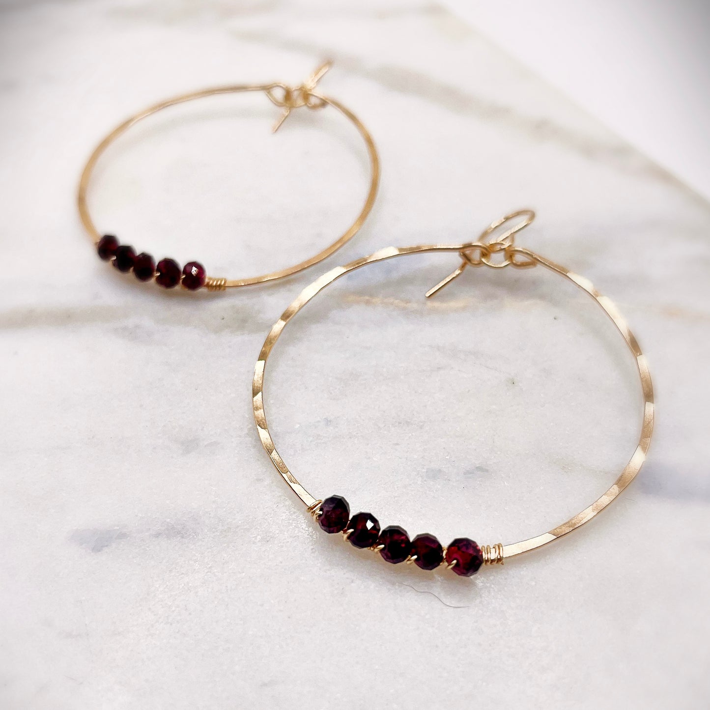 Red Garnet Hoops