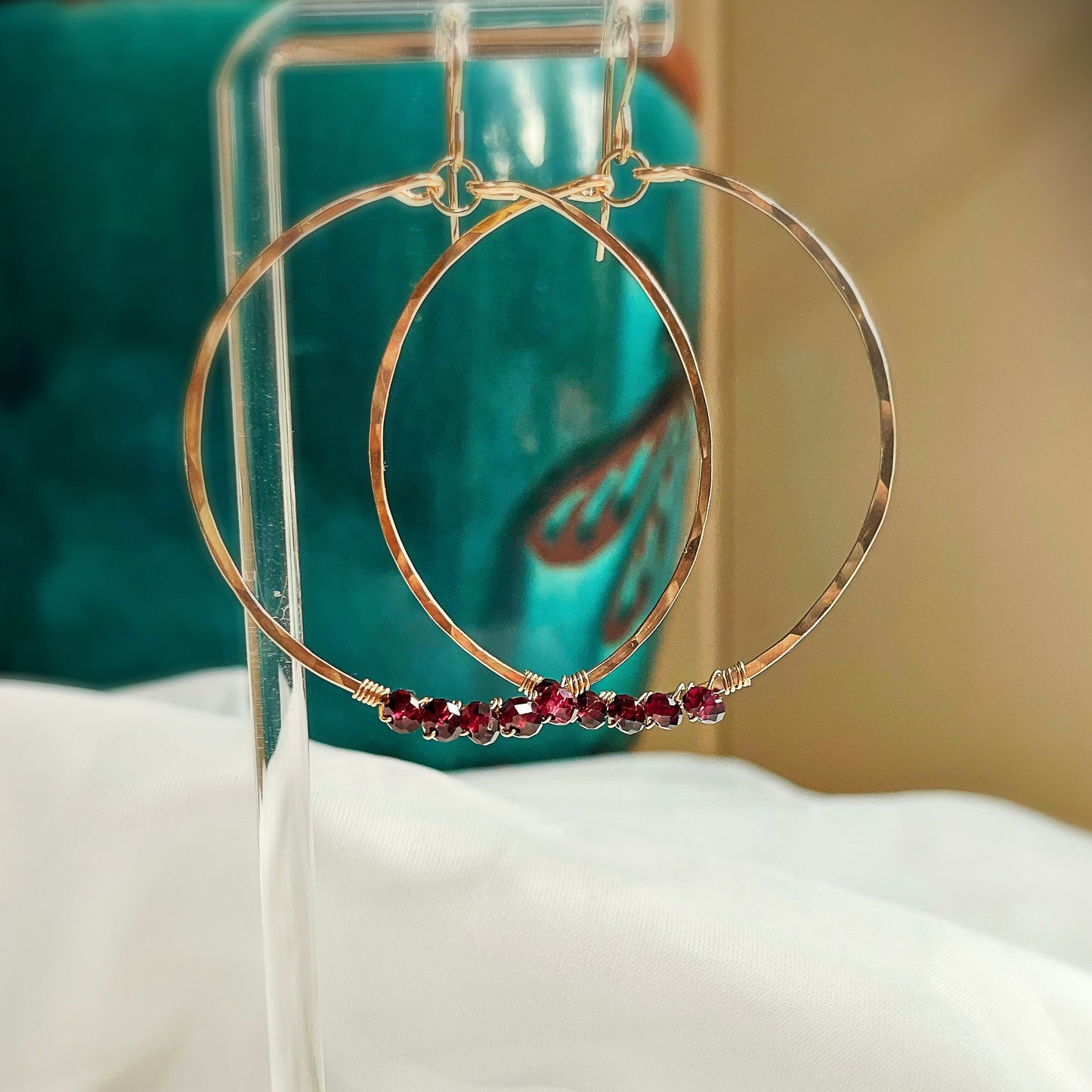 Red Garnet Hoops