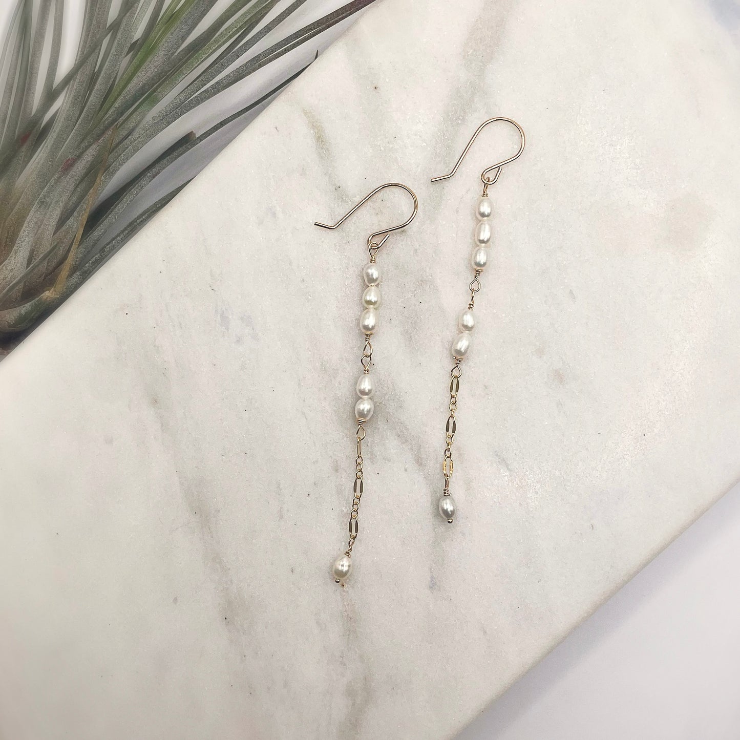 Dainty Pearl Dangles