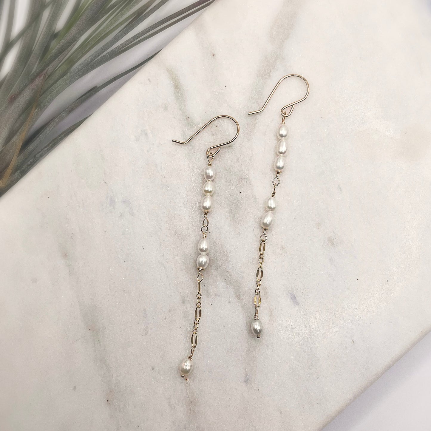 Dainty Pearl Dangles