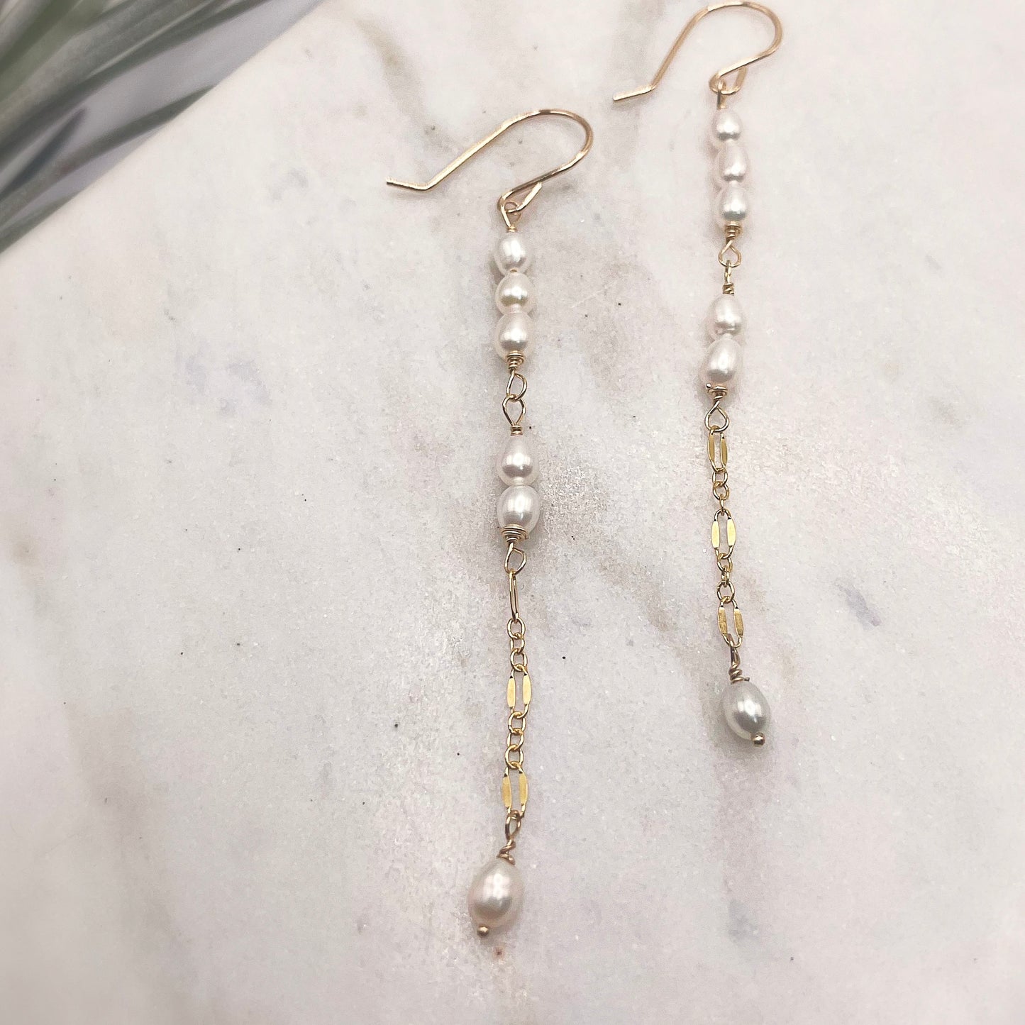 Dainty Pearl Dangles