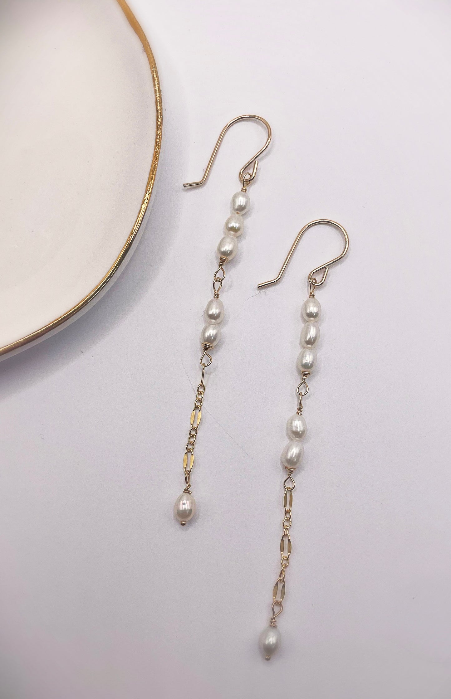 Dainty Pearl Dangles