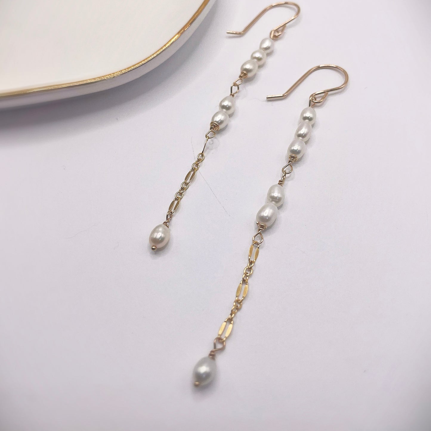 Dainty Pearl Dangles