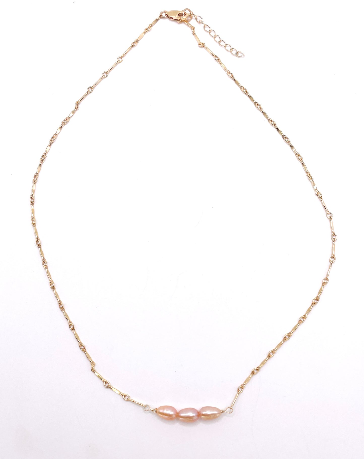Triple Mauve Pearl Necklace