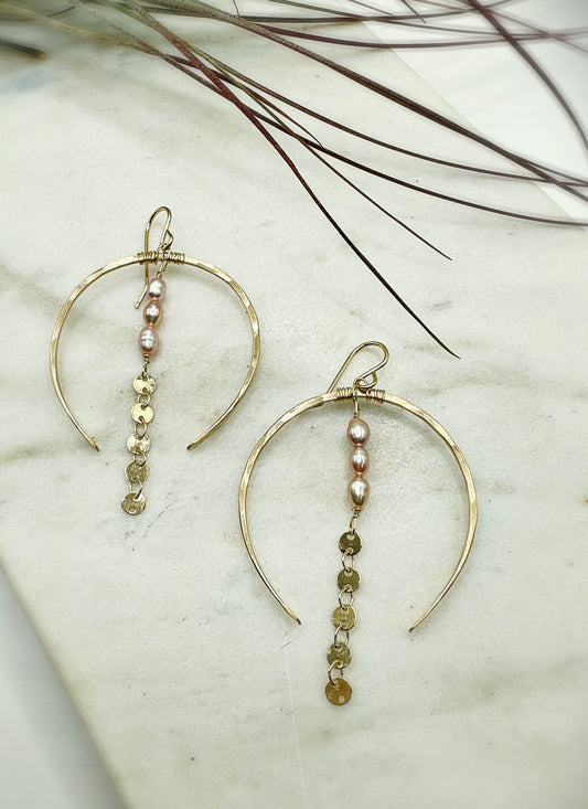 Pearl Luna Hoops