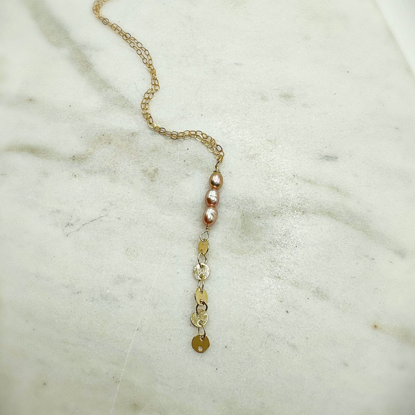 Pearl Coin Lariat