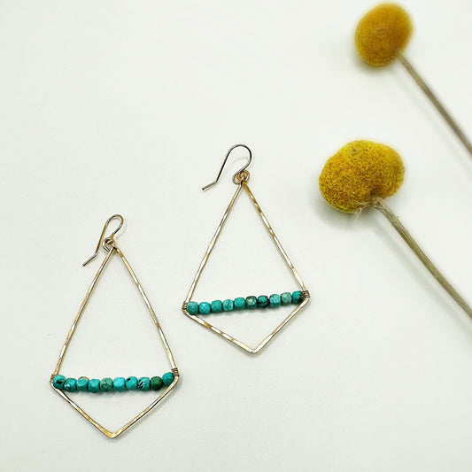 Turquoise Geometric Hoops