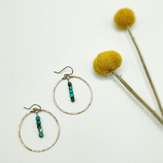 Turquoise Round Hoops