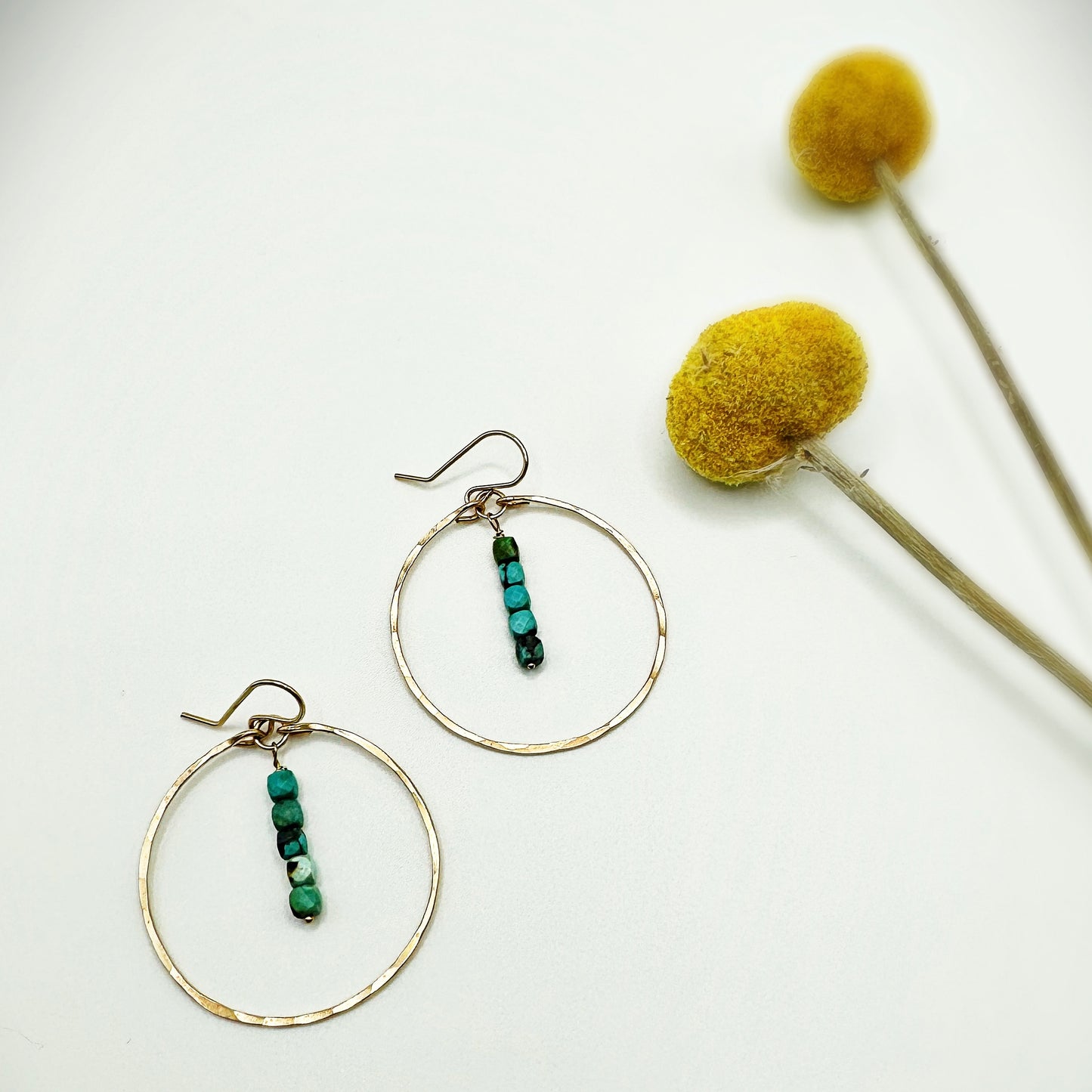 Turquoise Round Hoops