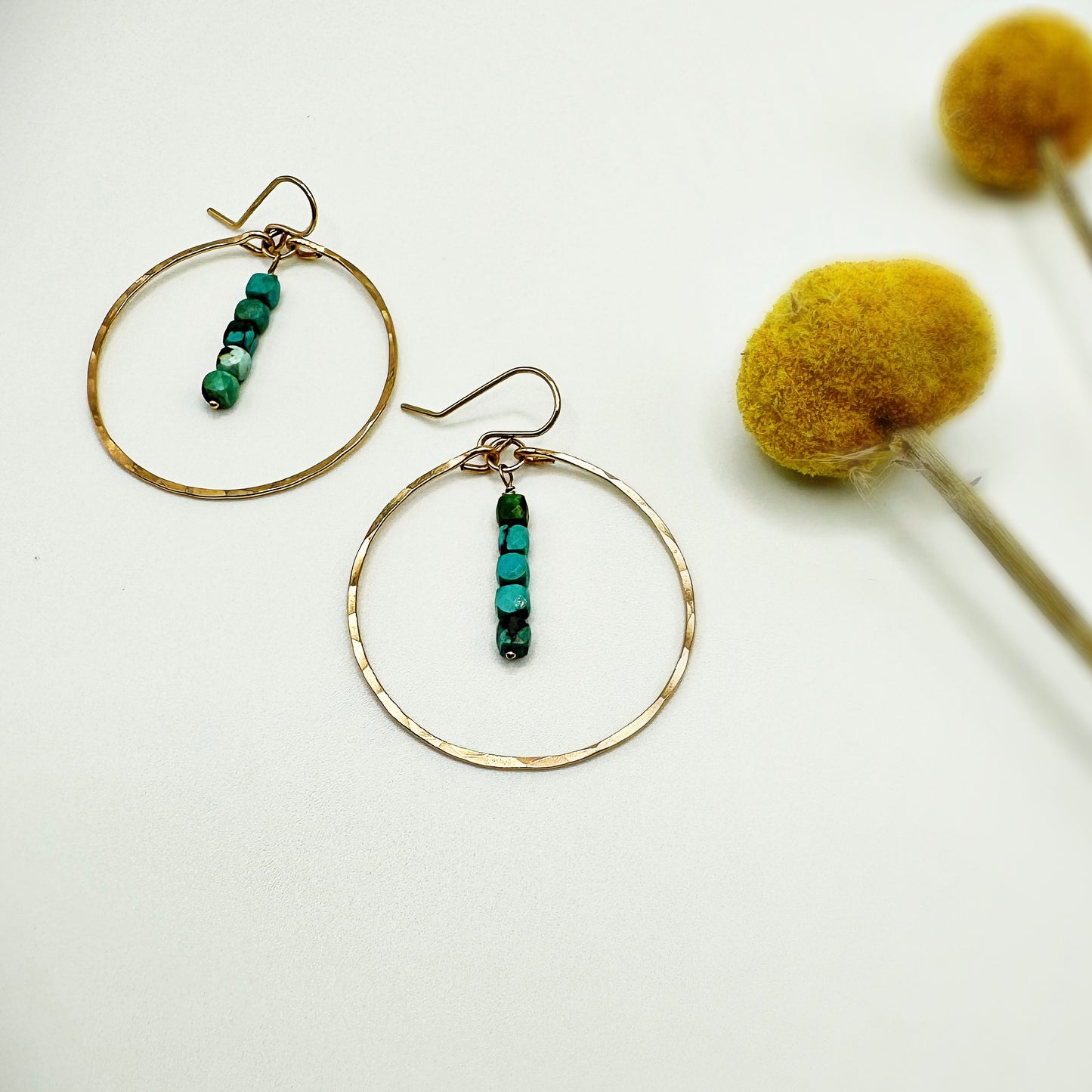 Turquoise Round Hoops