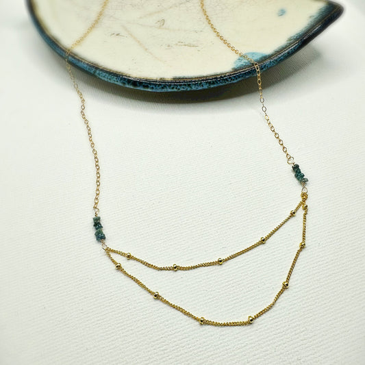 Blue Diamond Layered Necklace