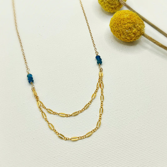 Double Blue Apatite Necklace