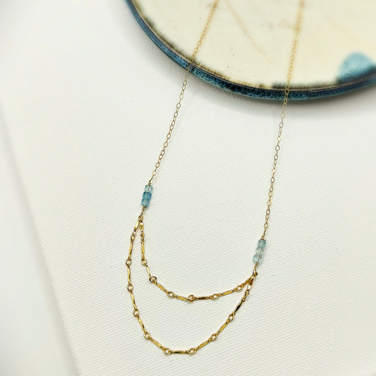 Double Aquamarine Necklace