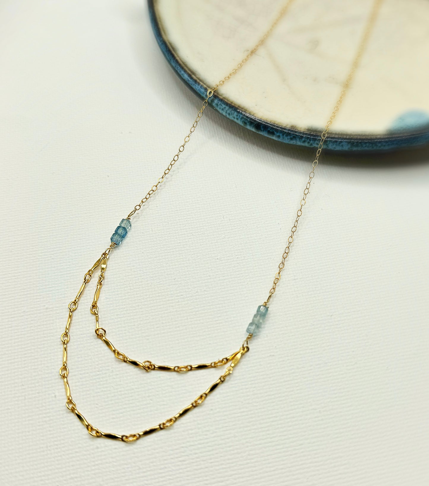 Double Aquamarine Necklace