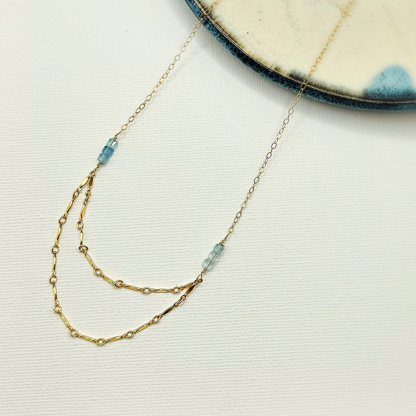 Double Aquamarine Necklace