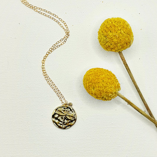 Dragonfly Coin Necklace