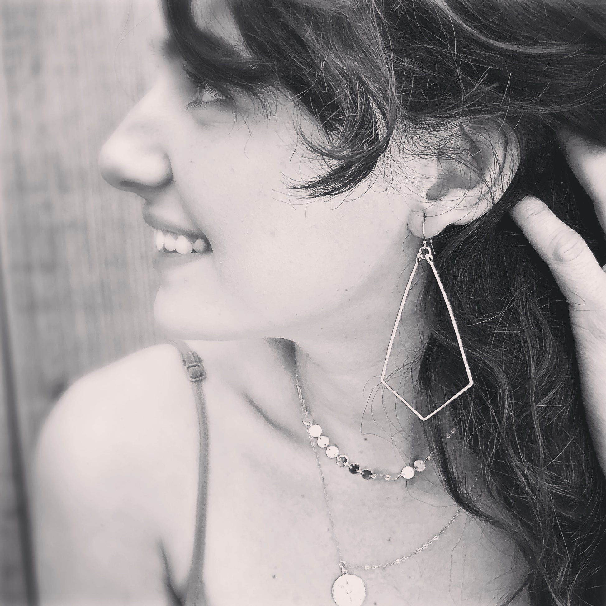 Geometric Hoops - Blue Sky Feathers