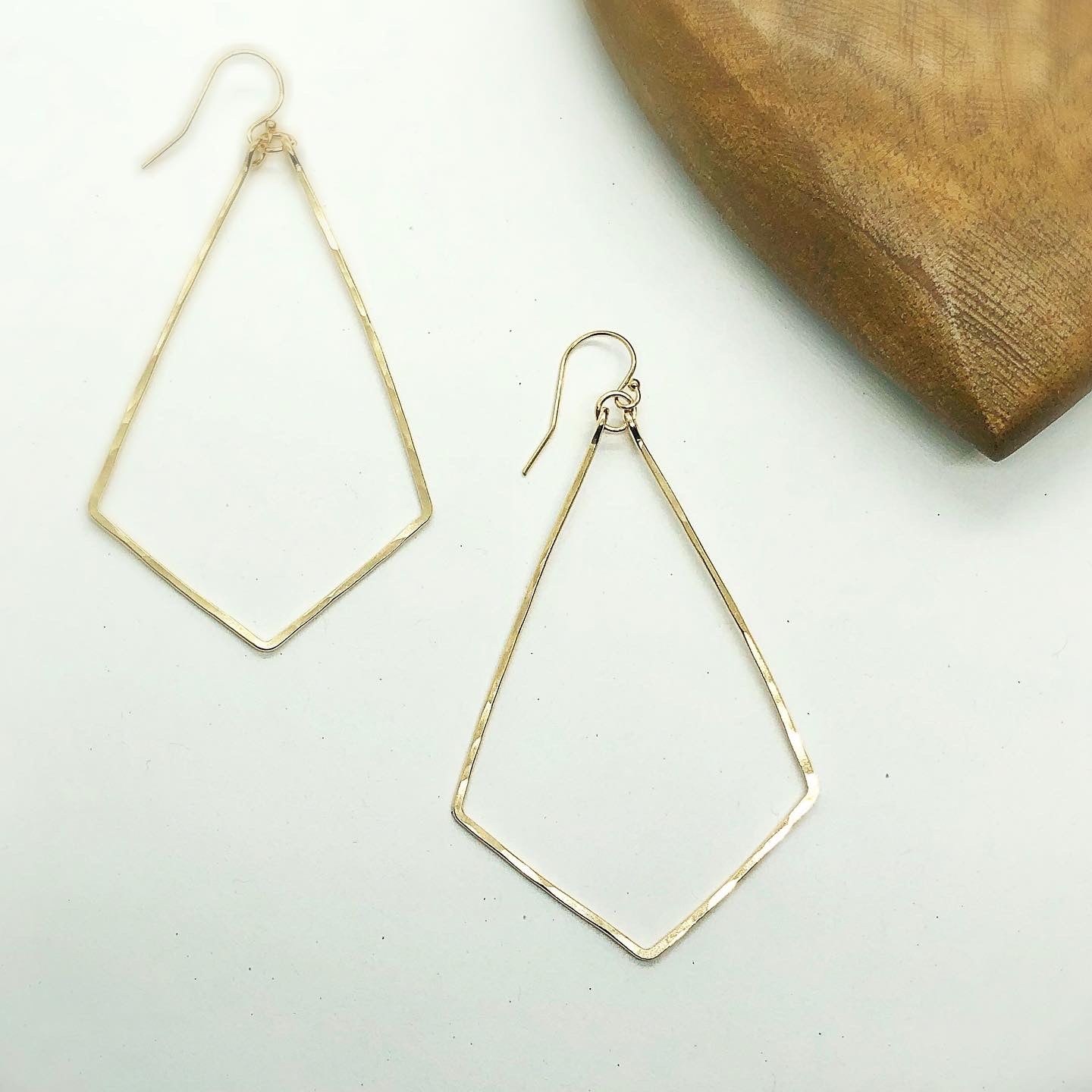 Geometric Hoops - Blue Sky Feathers