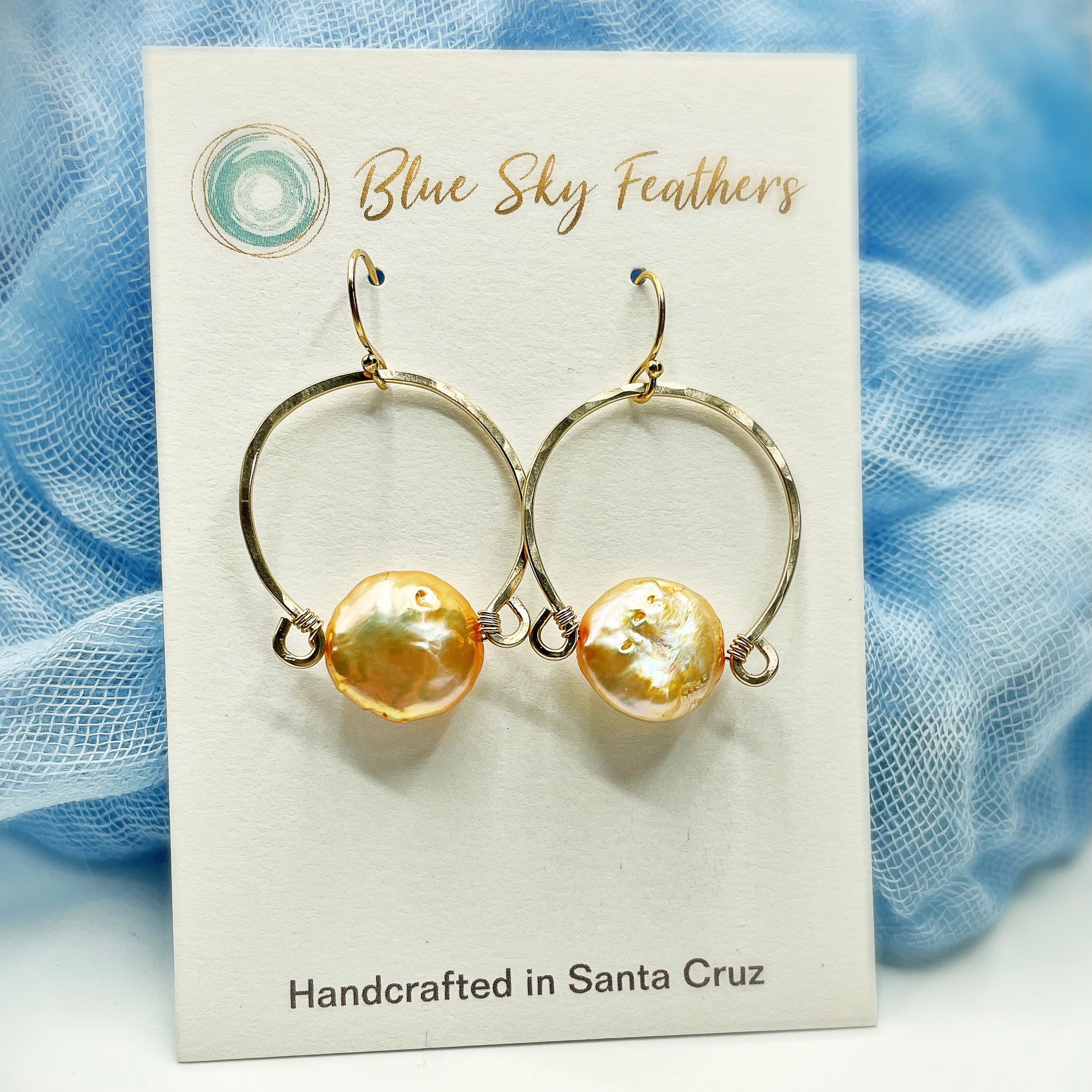Summerland Mini Hoops - Blue Sky Feathers