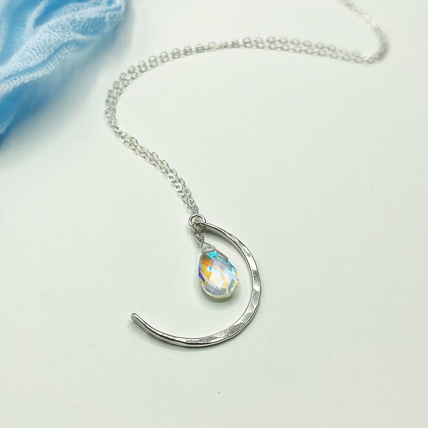 Sparkle Luna Necklace - Blue Sky Feathers