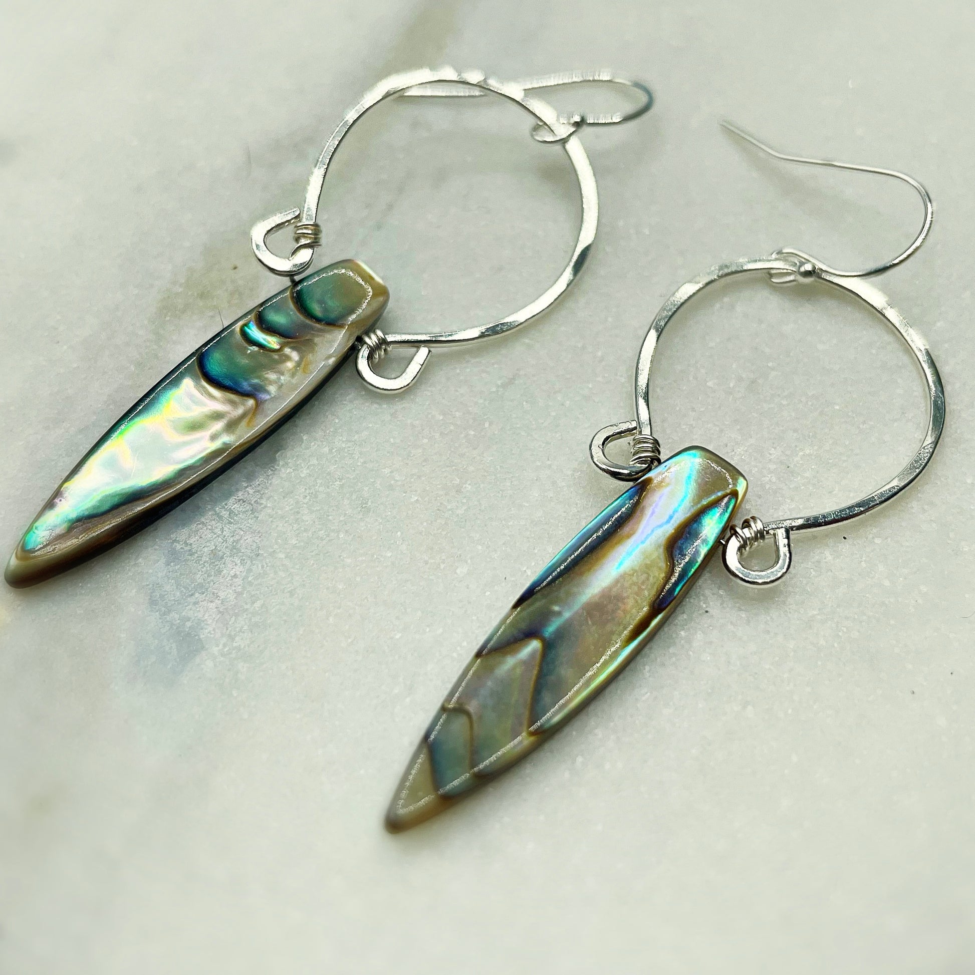 Beach Babe Mini Spear Hoops - Blue Sky Feathers