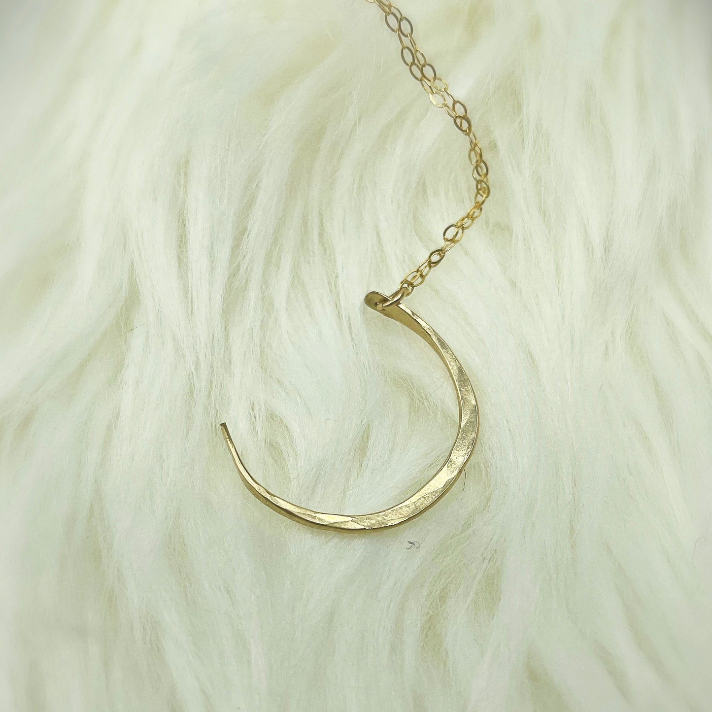 Crescent Moon Necklace - Blue Sky Feathers