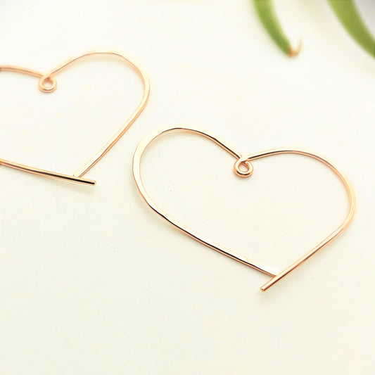 Heart Hoop Earrings - Small - Blue Sky Feathers