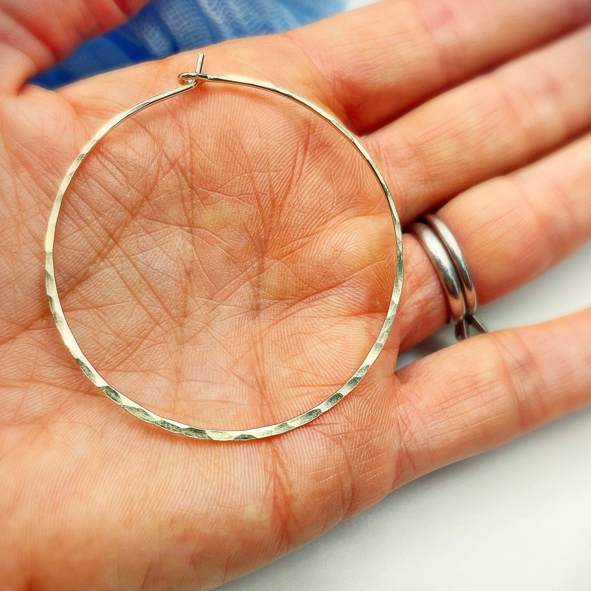 Classic 2" Hoop Earrings - Blue Sky Feathers
