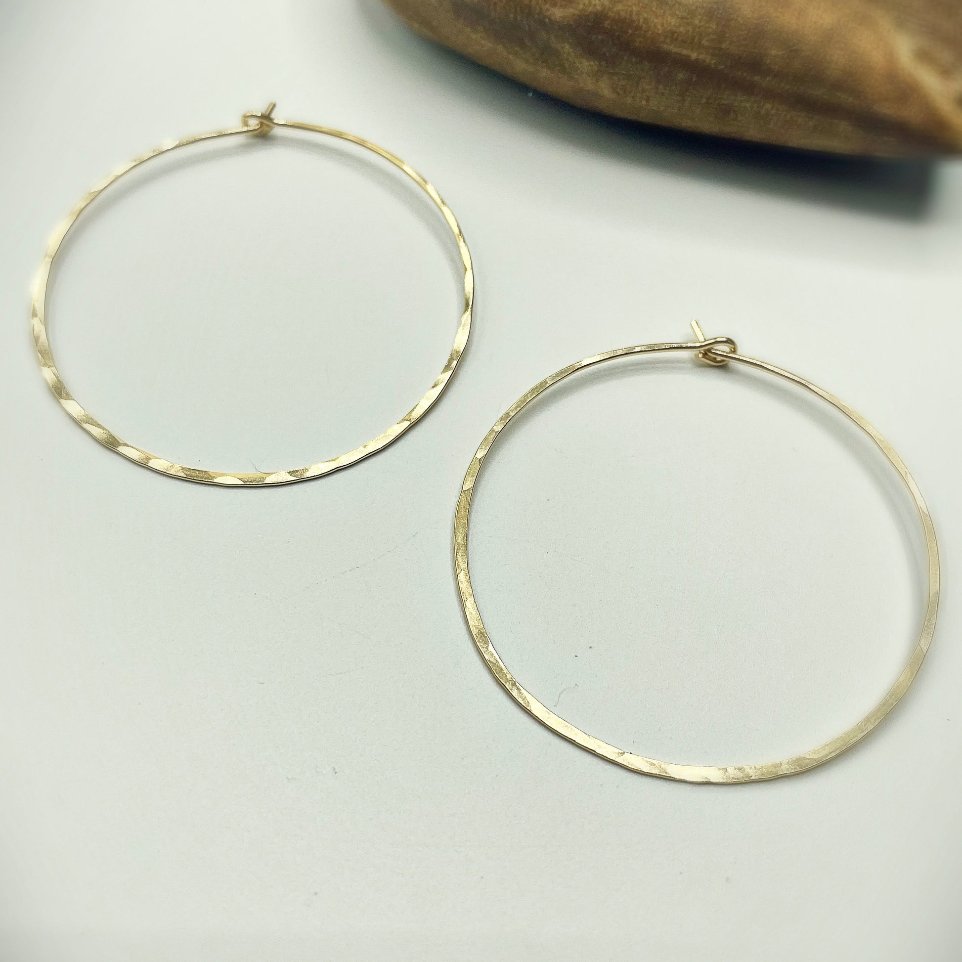 Classic 2" Hoop Earrings - Blue Sky Feathers