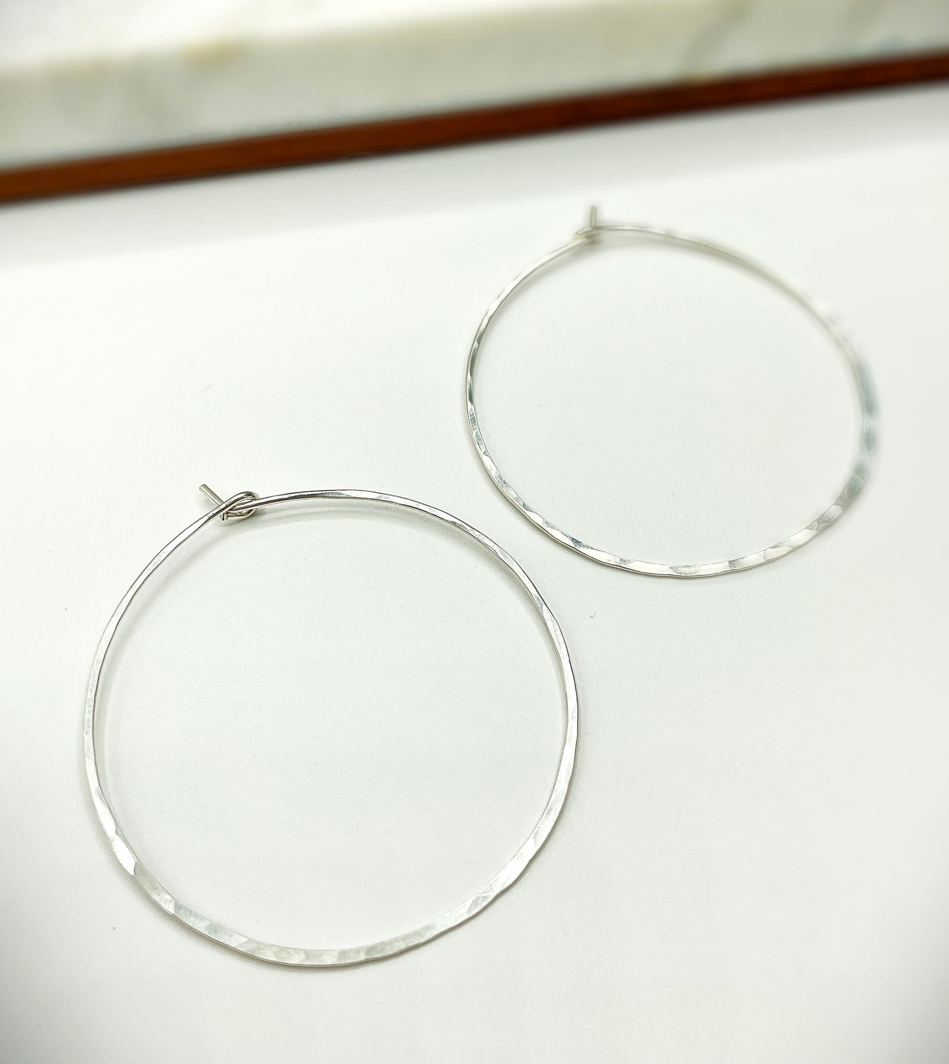 Classic 2" Hoop Earrings - Blue Sky Feathers