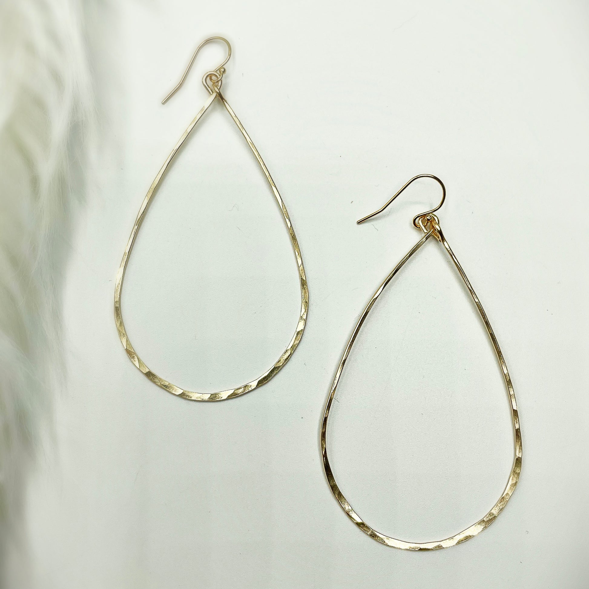 Raindrop Hoops - Blue Sky Feathers